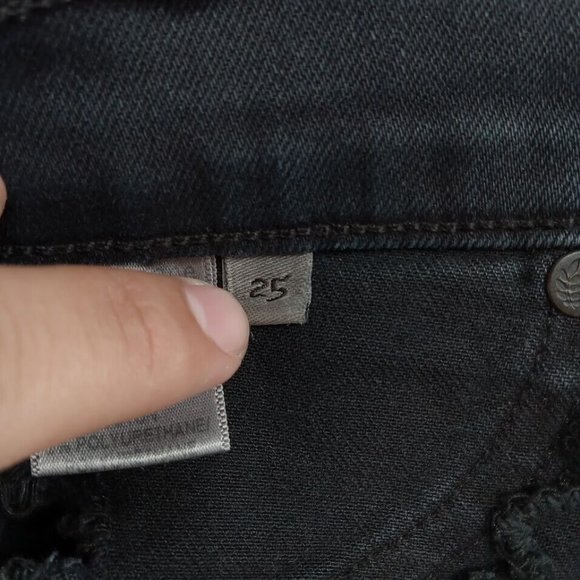 rag & bone Jeans Womens 25 Black Low Rise Skinny‎ Ripped Distressed Capri Denim - Picture 13 of 14